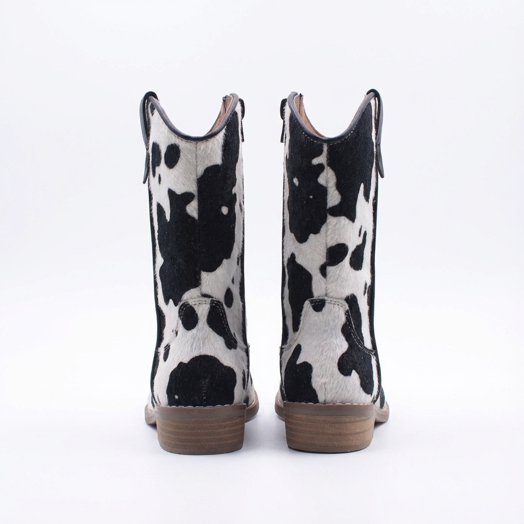 Santiag mi-haute multicolore Simili Cuir Fille - Motif peau de vache