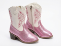 Santiag basse rose à paillettes Synthétique Fille - Broderies western