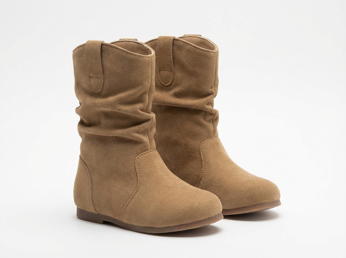 Bottine camel Daim Synthétique Fille - Style cowboy