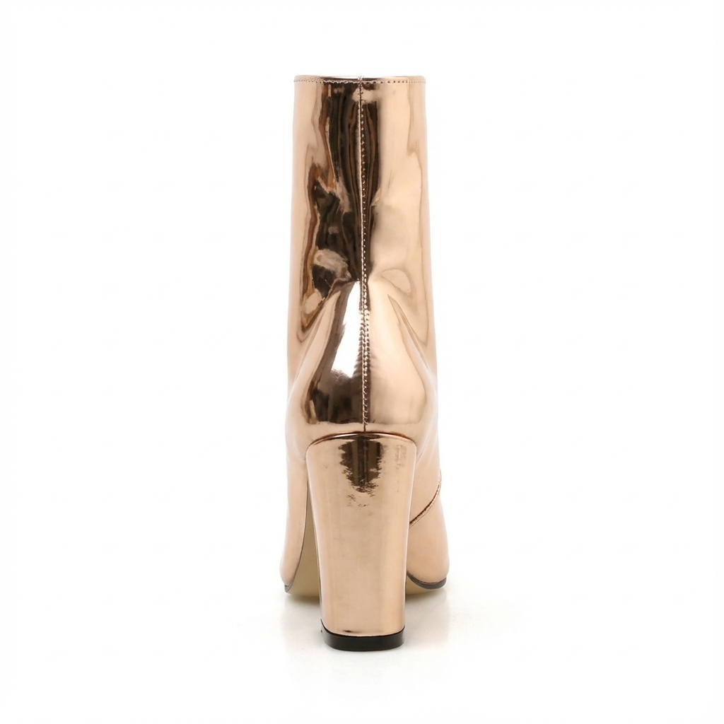 Bottine haute doré Synthétique Femme - Effet brillant