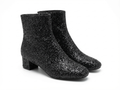Bottine noir à paillettes Simili Cuir Femme