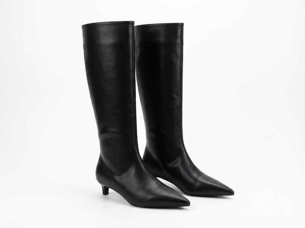 Botte haute noir Synthétique Femme - Bout pointu