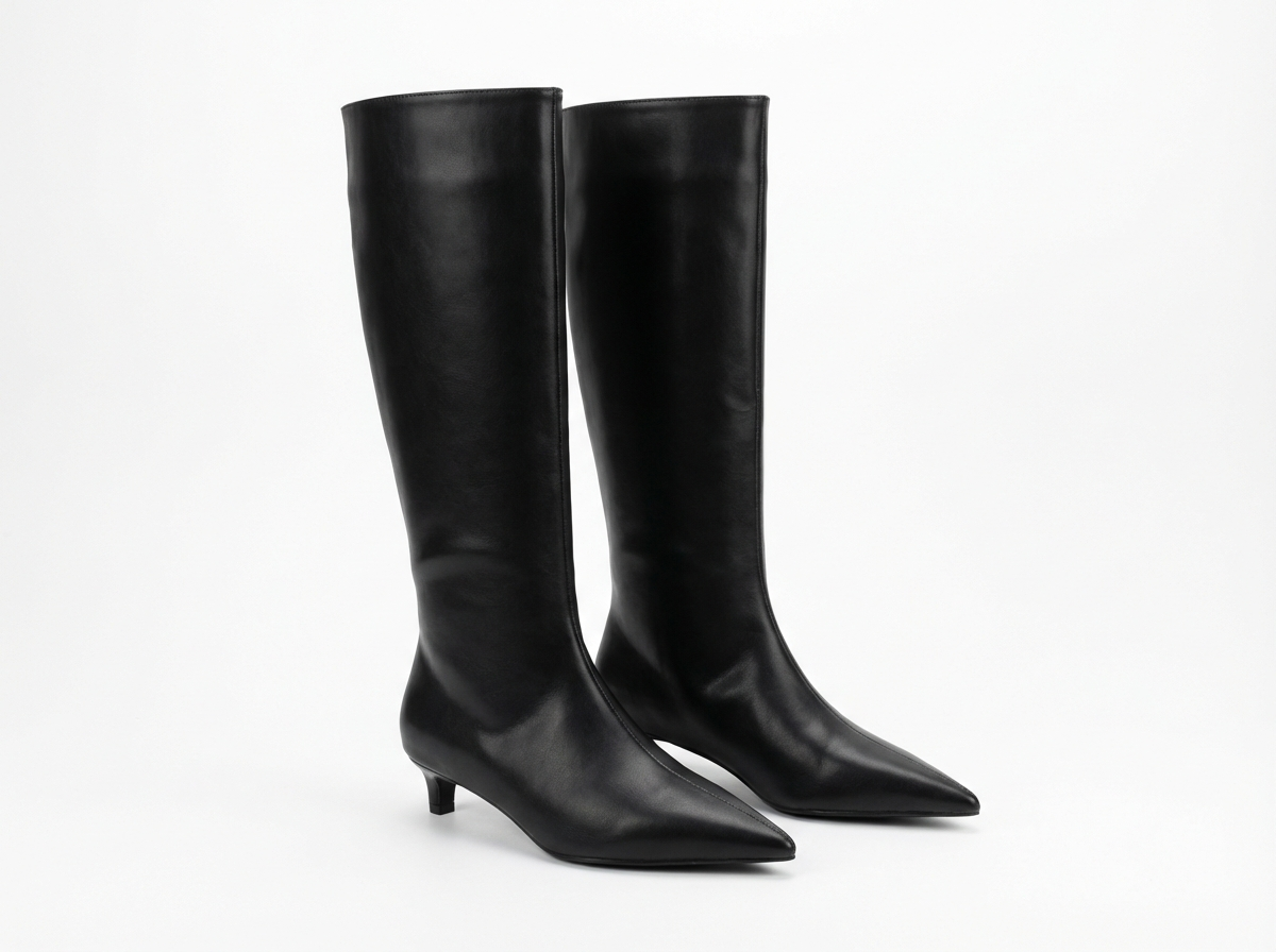 Botte haute noir Synthétique Femme - Bout pointu