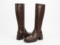 Botte haute marron Simili Cuir Femme - Style western