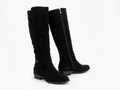 Botte haute noir Simili Cuir Femme - Zip latéral