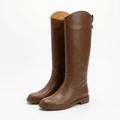 Botte haute marron Simili Cuir Femme - Style cowboy, boucle dorée