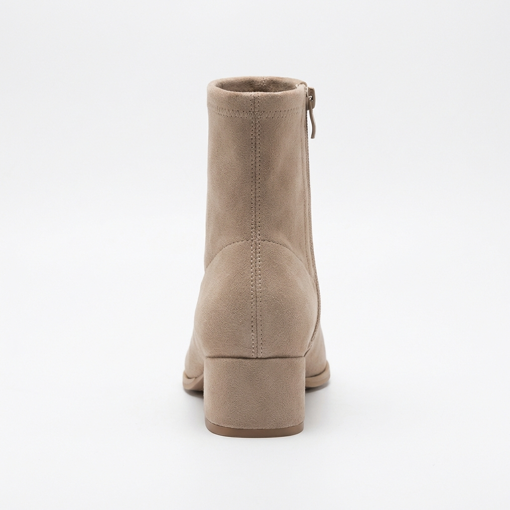 Bottine beige Daim Synthétique Femme - Style minimaliste