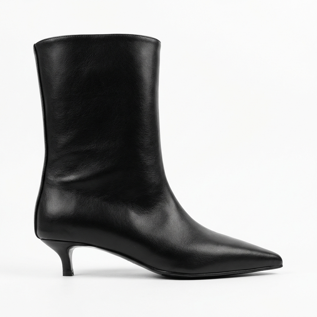 Botte haute noir Simili Cuir Femme - Style minimaliste