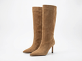 Botte haute marron clair Daim Femme - Daim camel