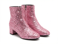 Bottine rose à paillettes Synthétique Femme - Zip