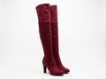 Botte haute rouge Daim Synthétique Femme - Talon aiguille