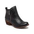 Santiag mi-haute noir Simili Cuir Femme - Zip latéral