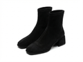 Bottine à talon noir Daim Synthétique Femme - Style cowboy, bout carré