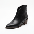 Santiag basse noir Simili Cuir Femme - Talon carré